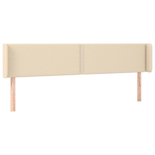 vidaXL T&ecirc;te de lit avec oreilles Cr&egrave;me 203x16x78/88 cm Tissu