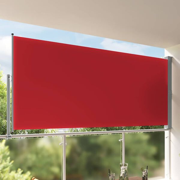 vidaXL Auvent lat&eacute;ral r&eacute;tractable de patio 160x300 cm Rouge
