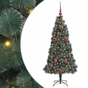 vidaXL Arbre de Noël artificiel pré-éclairé avec ensemble de boules