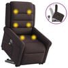 vidaXL Fauteuil inclinable de massage Marron foncé Tissu
