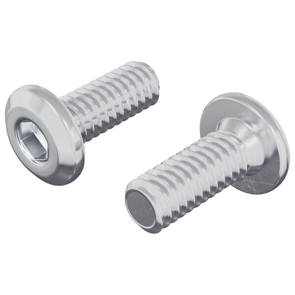 vidaXL Vis &agrave; T&ecirc;te Bloqu&eacute;e 2 pcs Argent&eacute; M6 x 15 mm Acier
