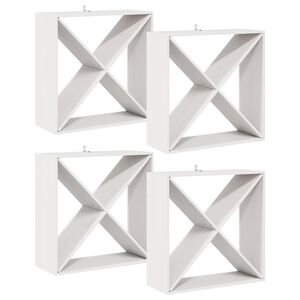 vidaXL &Eacute;tag&egrave;re &agrave; vin 4 pcs Blanc 62 x 25 x 62 cm Pin massif