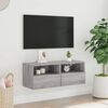 vidaXL Meuble TV mural sonoma gris 80x30x30 cm bois d'ing&eacute;nierie