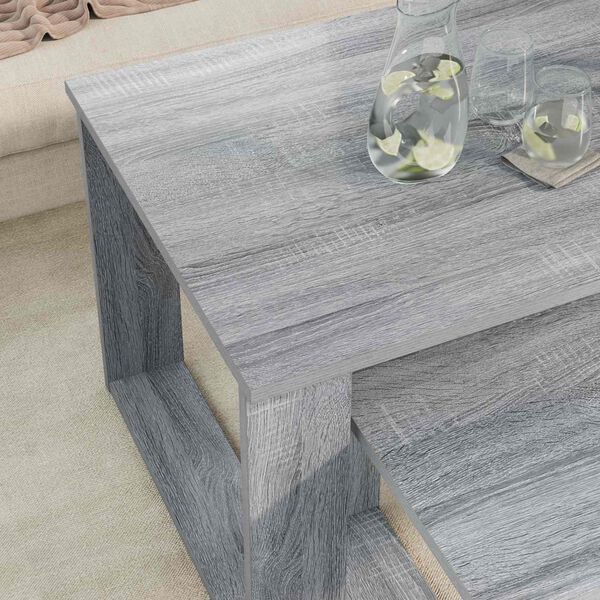 vidaXL Ensemble de tables basses 2 pcs Gris Sonoma Bois d'ing&eacute;nierie