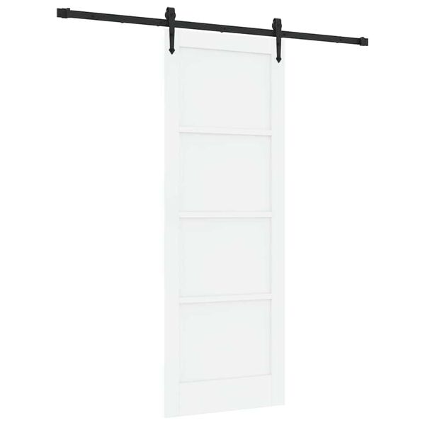 vidaXL Porte coulissante ORKDAL Blanc et Noir 78 x 211 cm Pin massif