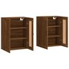 vidaXL Armoires murales 2 pcs ch&ecirc;ne marron bois d'ing&eacute;nierie