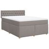 vidaXL Sommier &agrave; lattes de lit avec matelas Taupe 160x200 cm Tissu
