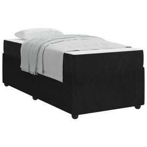 vidaXL Cadre de lit avec matelas Noir 100 x 200 cm tissu