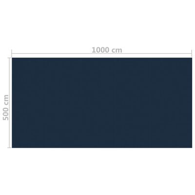 vidaXL Film solaire de piscine flottant PE 1000x500 cm Noir et bleu