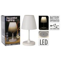 H&S Collection Lampe de table rechargeable LED blanc 13x30 cm
