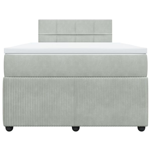 vidaXL Sommier &agrave; lattes de lit et matelas gris clair 120x190cm velours