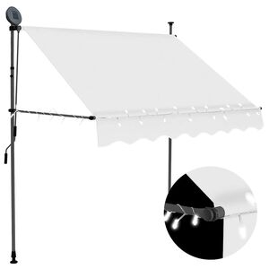 vidaXL Auvent manuel r&eacute;tractable avec LED 100 cm Cr&egrave;me