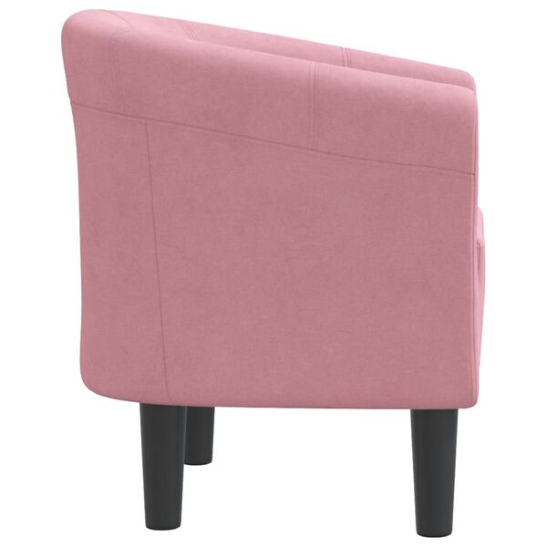 vidaXL Chaise cabriolet rose velours