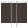 vidaXL Cloison de séparation 5 panneaux Marron 200x200 cm Tissu