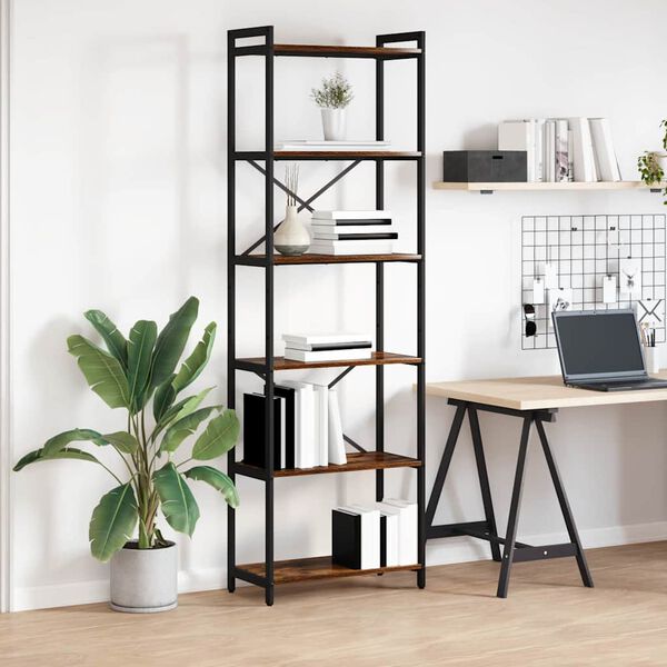 vidaXL &Eacute;tag&egrave;re Ch&ecirc;ne fum&eacute; 40 x 30 x 85 cm Bois d'ing&eacute;nierie