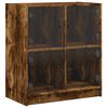 vidaXL Armoire lat&eacute;rale avec portes en verre ch&ecirc;ne fum&eacute; 68x37x75,5 cm