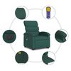 vidaXL Fauteuil inclinable de massage &eacute;lectrique Vert fonc&eacute; Tissu