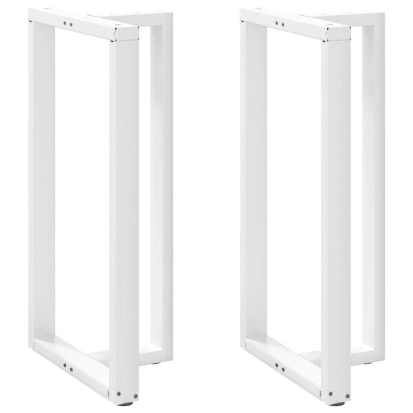 vidaXL Pieds de table de bar en T, 2 pi&egrave;ces, blanc, 60 x 35 x (110-111) cm, acier