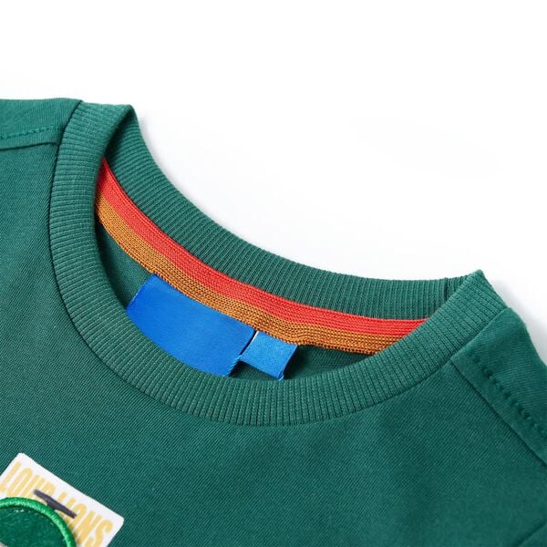 T-shirt enfant &agrave; manches longues vert 104