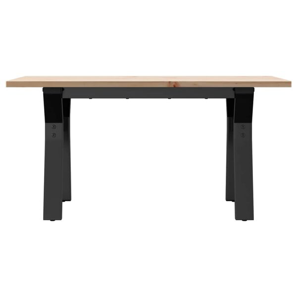 vidaXL Table basse cadre en Y 80x50x40 cm bois de pin massif et acier
