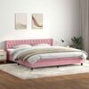 vidaXL Sommier &agrave; lattes de lit avec matelas rose 200x220 cm velours