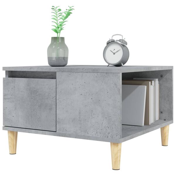 vidaXL Table basse gris b&eacute;ton 55x55x36,5 cm bois d'ing&eacute;nierie