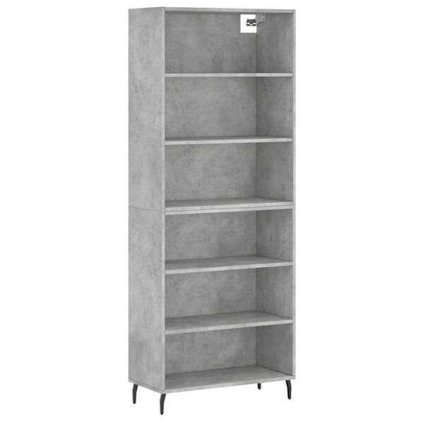 vidaXL Buffet gris b&eacute;ton 69,5x32,5x180 cm bois d'ing&eacute;nierie