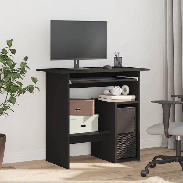 vidaXL Bureau Noir 80x45x74 cm Bois d’ingénierie