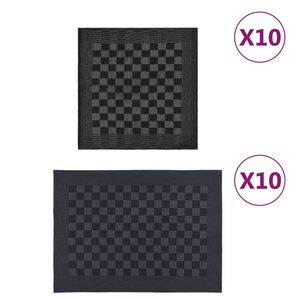 vidaXL Ensemble de serviettes 20 pcs noir et gris coton