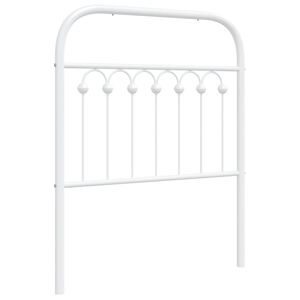vidaXL T&ecirc;te de lit de remplacement m&eacute;tal blanc 75 cm