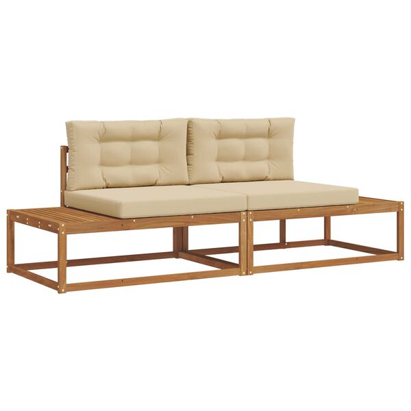 vidaXL Ensemble de canap&eacute;s d'ext&eacute;rieur 2 Pi&egrave;ce Naturel et Beige