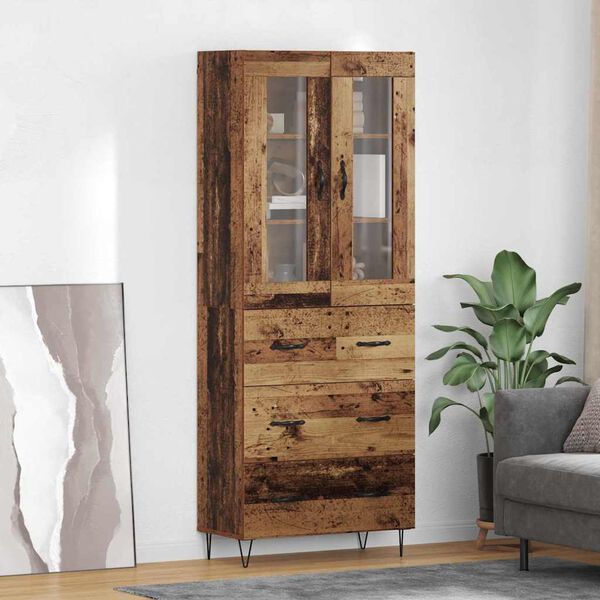 vidaXL Haut Armoire Bois Ancien 69,5 x 34 x 90 cm Bois d'ing&eacute;nierie