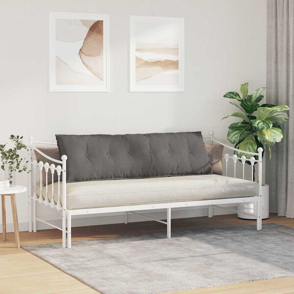 vidaXL Coussin de Dos Gris clair 160 x 50 cm Tissu en velours c&ocirc;tel&eacute;