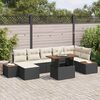 vidaXL Ensemble de canapé de jardin 8 pcs Noir Poly rotin