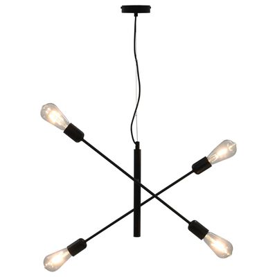 vidaXL Plafonnier avec ampoules à filament 2 W Noir E27
