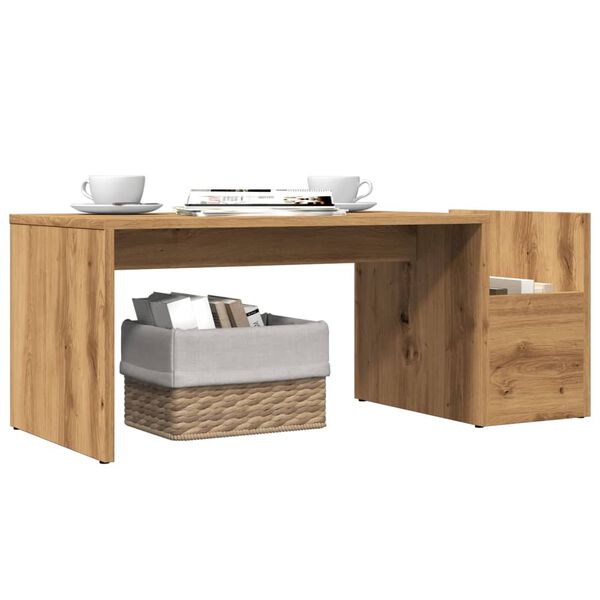 vidaXL Table basse ch&ecirc;ne artisanal 90x45x35 cm bois d'ing&eacute;nierie