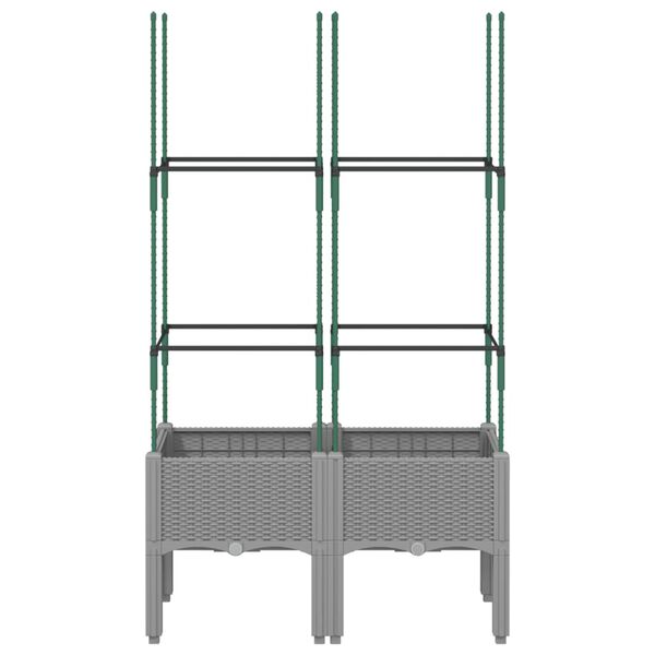 vidaXL Jardini&egrave;re avec treillis gris clair 80x40x142,5 cm PP