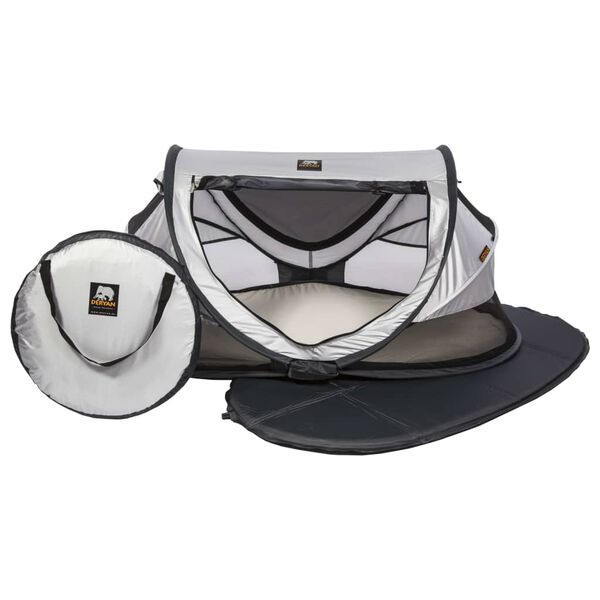 DERYAN Lit d'enfant de voyage avec moustiquaire Luxe Argenté