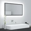 vidaXL Miroir LED de salle de bain Gris brillant 80x8,5x37cm Acrylique