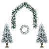 vidaXL Ensemble de mini sapins de No&euml;l 120 cm PVC Vert et blanc