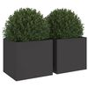 vidaXL Jardinières 2 pcs noir 32x30x29 cm acier