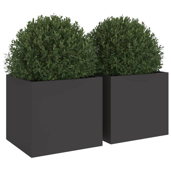 vidaXL Jardinières 2 pcs noir 32x30x29 cm acier