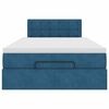 vidaXL Cadre de lit ottoman avec matelas bleu fonc&eacute; 120x200 cm velours