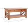 vidaXL Table basse 100x55x46 cm bois d'acajou massif