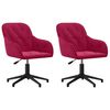 vidaXL Chaises pivotantes &agrave; manger lot de 2 Rouge bordeaux Velours