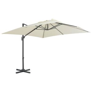 vidaXL Parasol de jardin d&eacute;port&eacute; avec m&acirc;t en aluminium 300 x 300 cm Sable