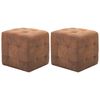 vidaXL Tables de chevet 2 pcs Marron 30x30x30 cm Similicuir daim