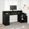 vidaXL Bureau avec porte Ch&ecirc;ne noir 160 x 55 x 91 cm Bois d'ing&eacute;nierie