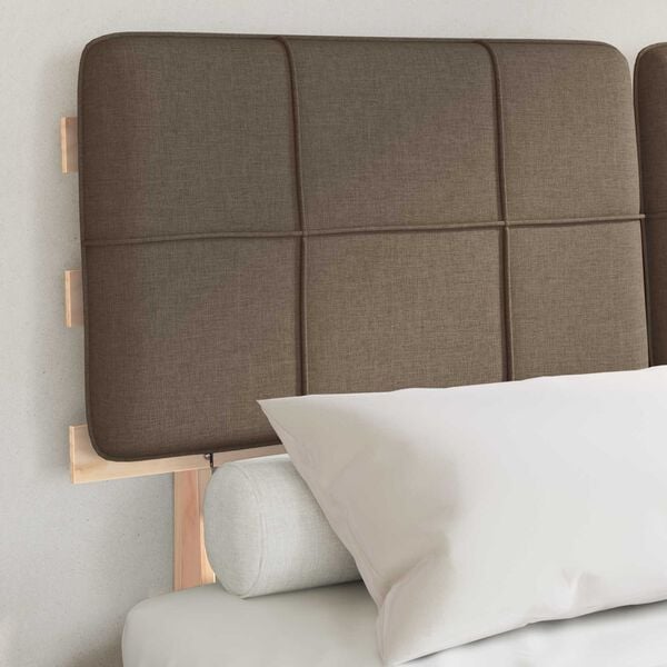 vidaXL Cadre de lit avec t&ecirc;te de lit rembourr&eacute;e Taupe 150 x 200 cm