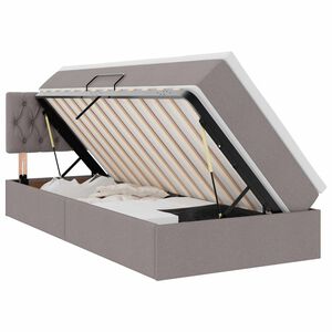 vidaXL Lit de rangement LED avec matelas Taupe 90 x 190 cm Tissu